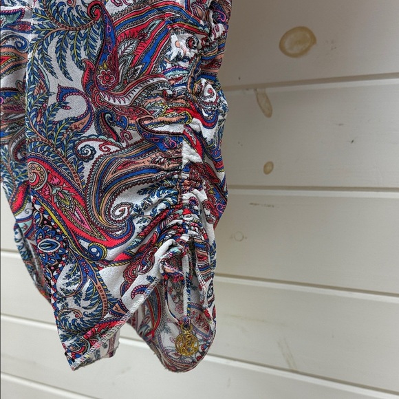 Luli Fama Multi-Color Paisley Print Swimsuit Cover Women's XS - Picture 7 of 12